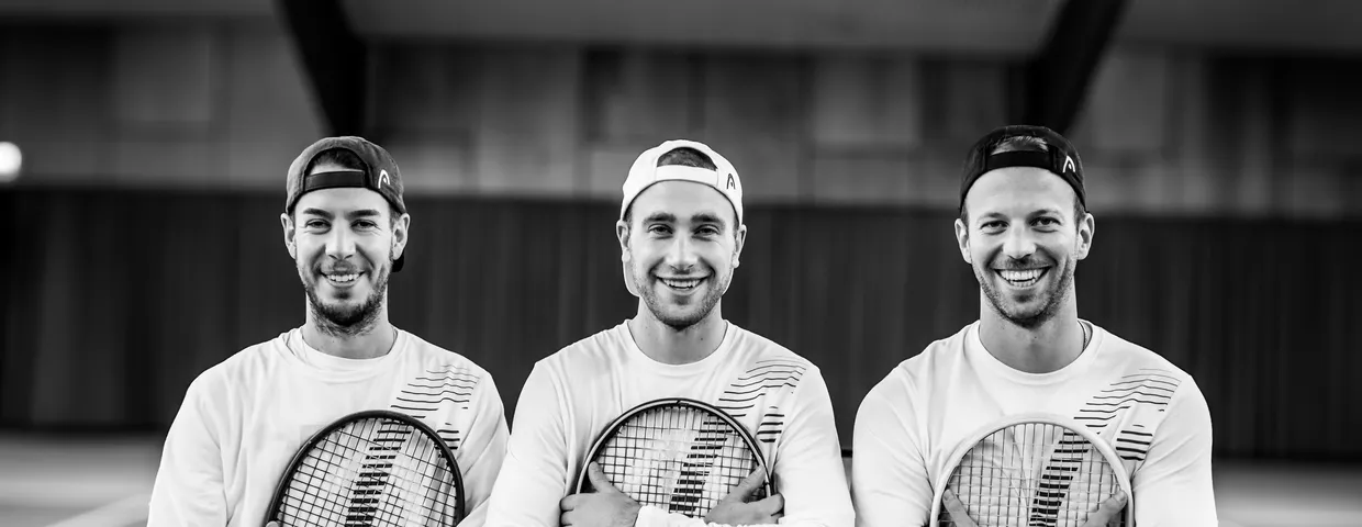 Die drei Head Coaches der Vision Tennis Academy in der Halle